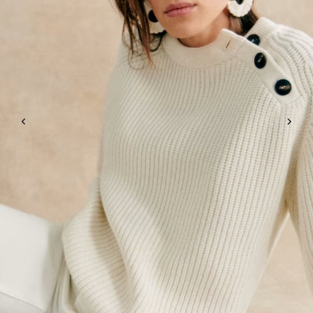 Sezane Darius Jumper Ecru - Size XL